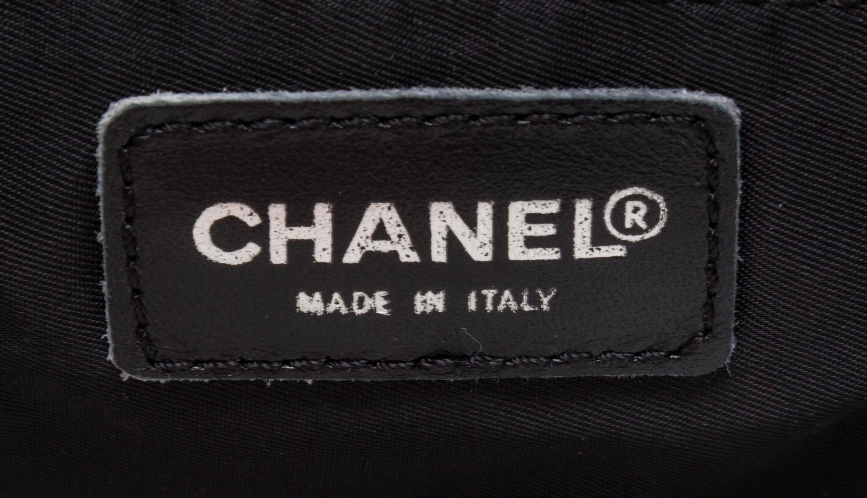 A Chanel Black Neoprene Cross Body Bag, 11" x 9.5" X 4".