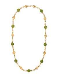 YELLOW GOLD AND PLIQUE-A-JOUR ENAMEL NECKLACE