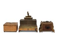 Three Continental Bronze and Gilt Metal Table Caskets