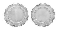 A Pair of Victorian Silver Second-Course Dishes, James Charles Edington, London, 1843, each of undulating circular form with raised bea