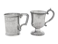 Two American Coin Silver Mugs