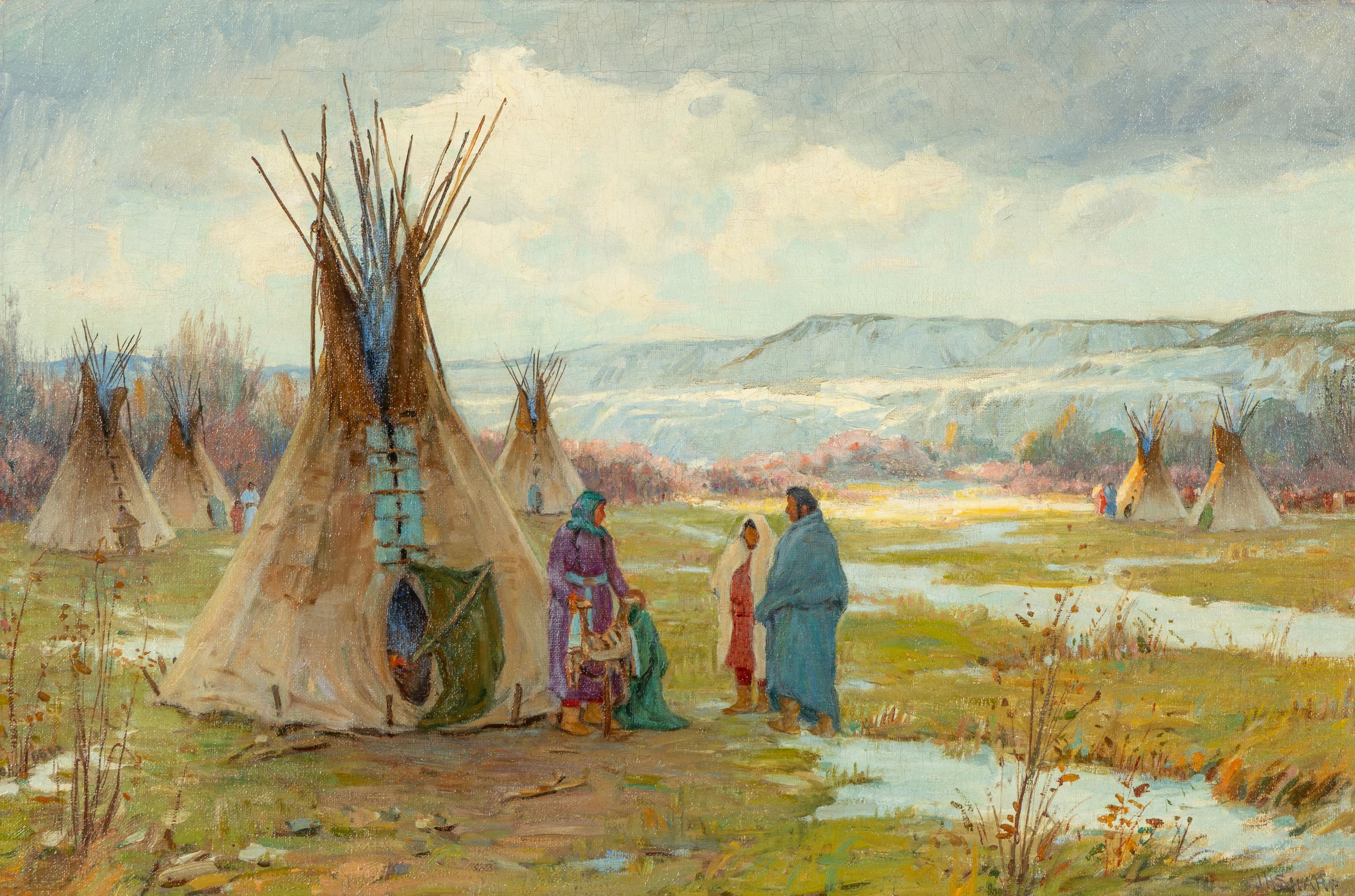 Joseph Henry Sharp (American, 1859-1953) — Sunburst Crow Reservation