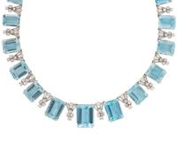 AQUAMARINE AND DIAMOND NECKLACE