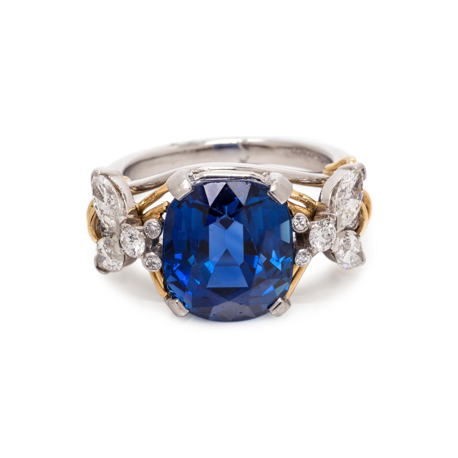TIFFANY & CO., SCHLUMBERGER, SAPPHIRE AND DIAMOND 'TWO BEES' RING