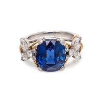 TIFFANY & CO., SCHLUMBERGER, SAPPHIRE AND DIAMOND 'TWO BEES' RING