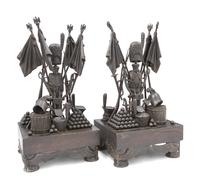 A Pair of Napoleon III Bronze Military Trophies
