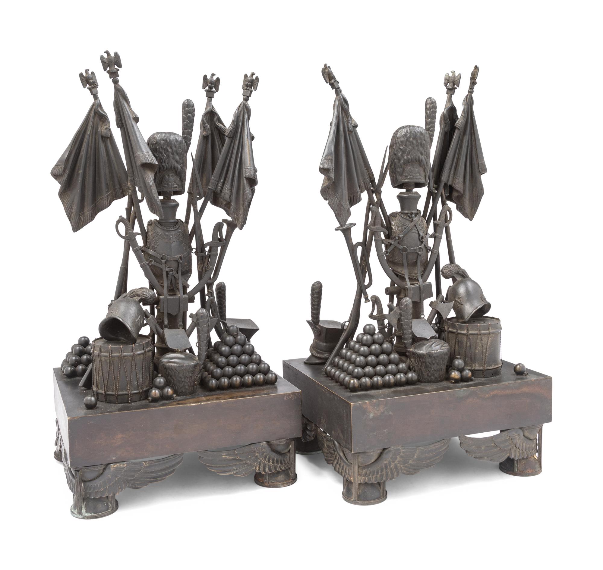 A Pair of Napoleon III Bronze Military Trophies