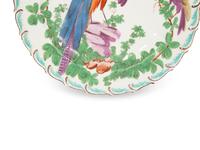 A Pair of Chelsea Porcelain Exotic Bird Plates