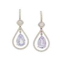PURPLE SPINEL AND DIAMOND EARRINGS