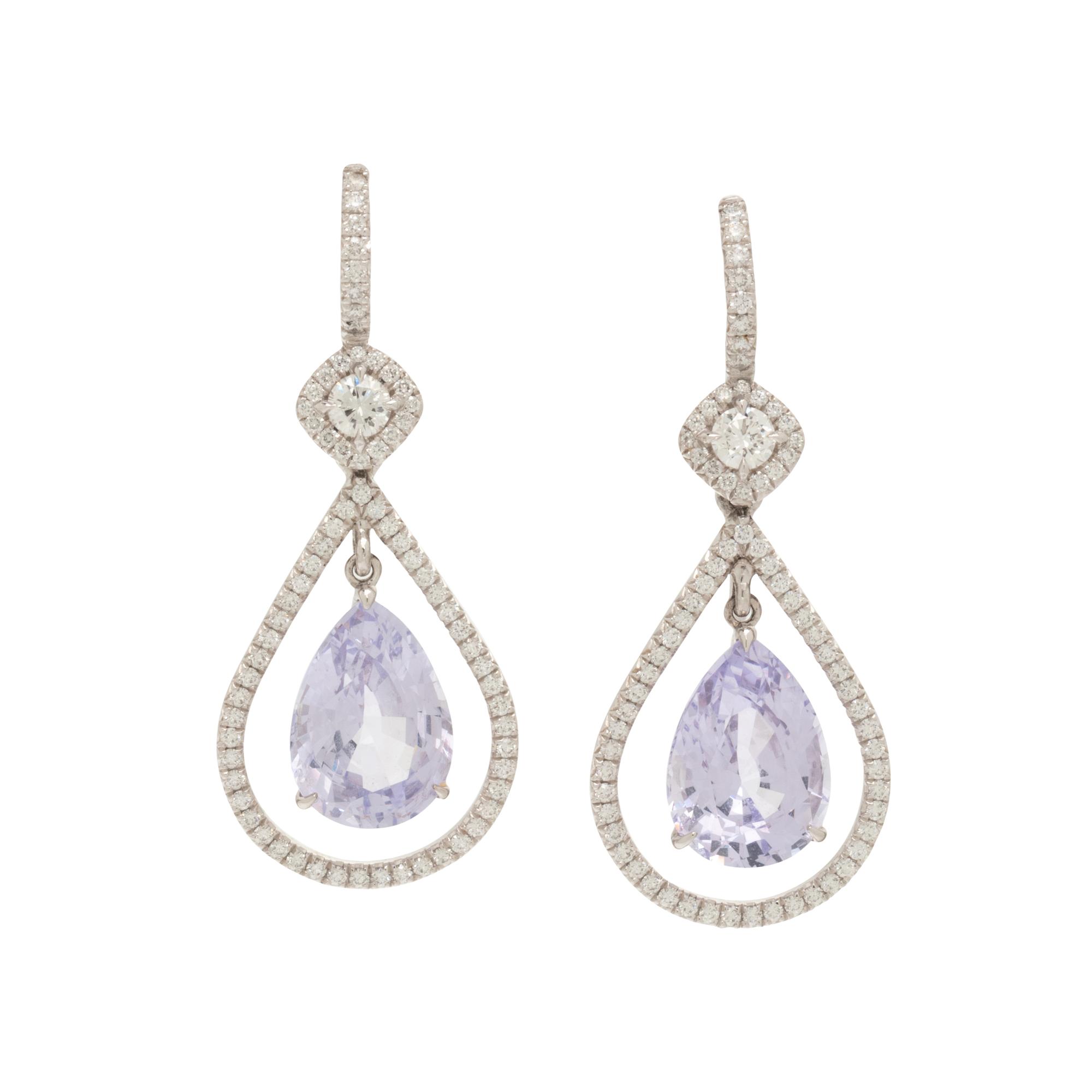 PURPLE SPINEL AND DIAMOND EARRINGS