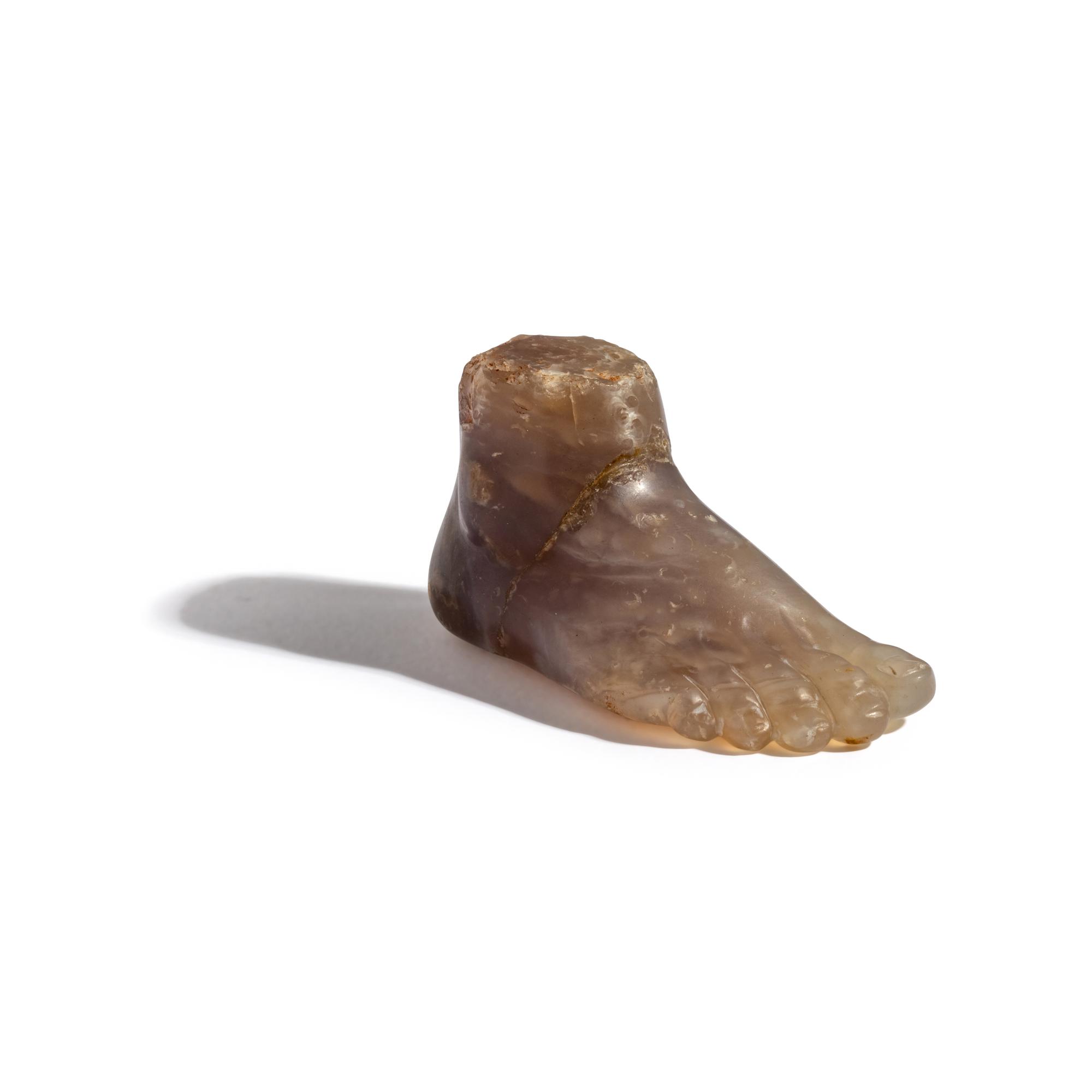 A Roman Purple Agate Votive Foot