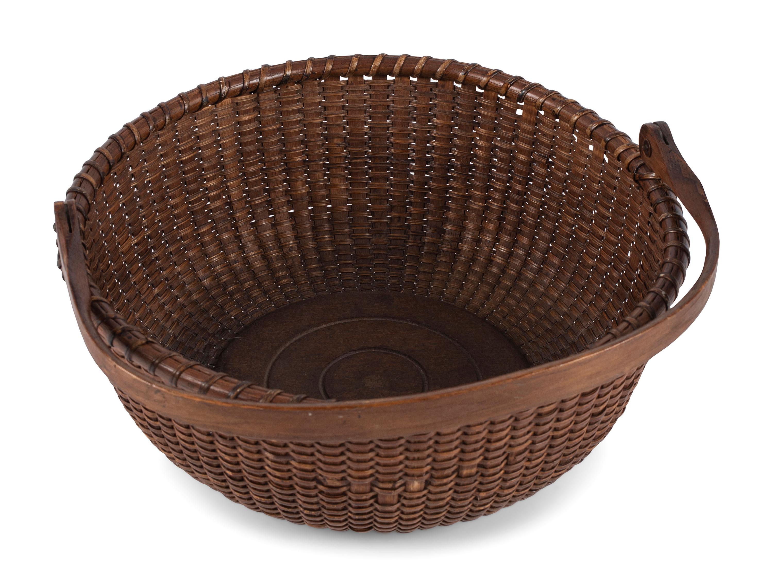 A Round Nantucket Basket, Attributed to William Appleton (1851-1919)