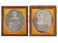 [EARLY PHOTOGRAPHY]. A group of 11 daguerreotypes of painted portraits highlighted by a pair of half plate images by Cowden of Wheeling, VA, including: