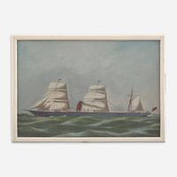 Antonio Jacobsen (American/Danish, 1850-1921) Blue Steamer