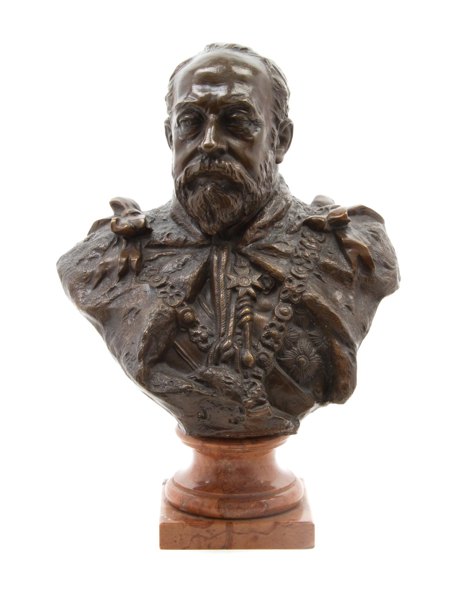 A Continental Bronze Bust Height 14 3/4 inches.