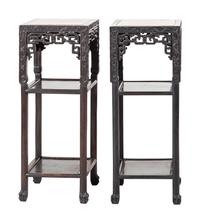 A Chinese Carved Hardwood Four-Piece Furniture Suite
