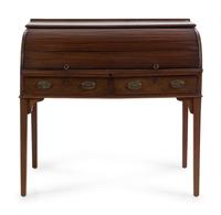 A George III Mahogany Roll-Top Desk