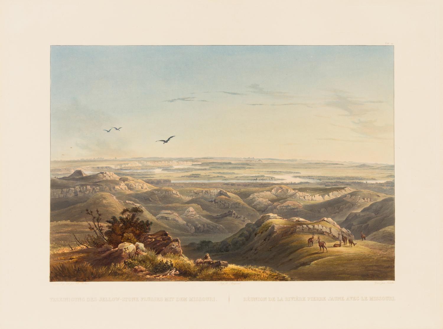 BODMER, Karl (1809-1893) Junction of the Yellow Stone River with the Missouri