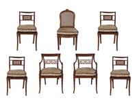 A Set of Four Regency Style Mahogany Cane Seat Dining Chairs
