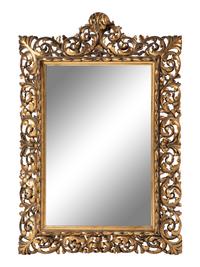 An Italian Baroque Style Giltwood Mirror