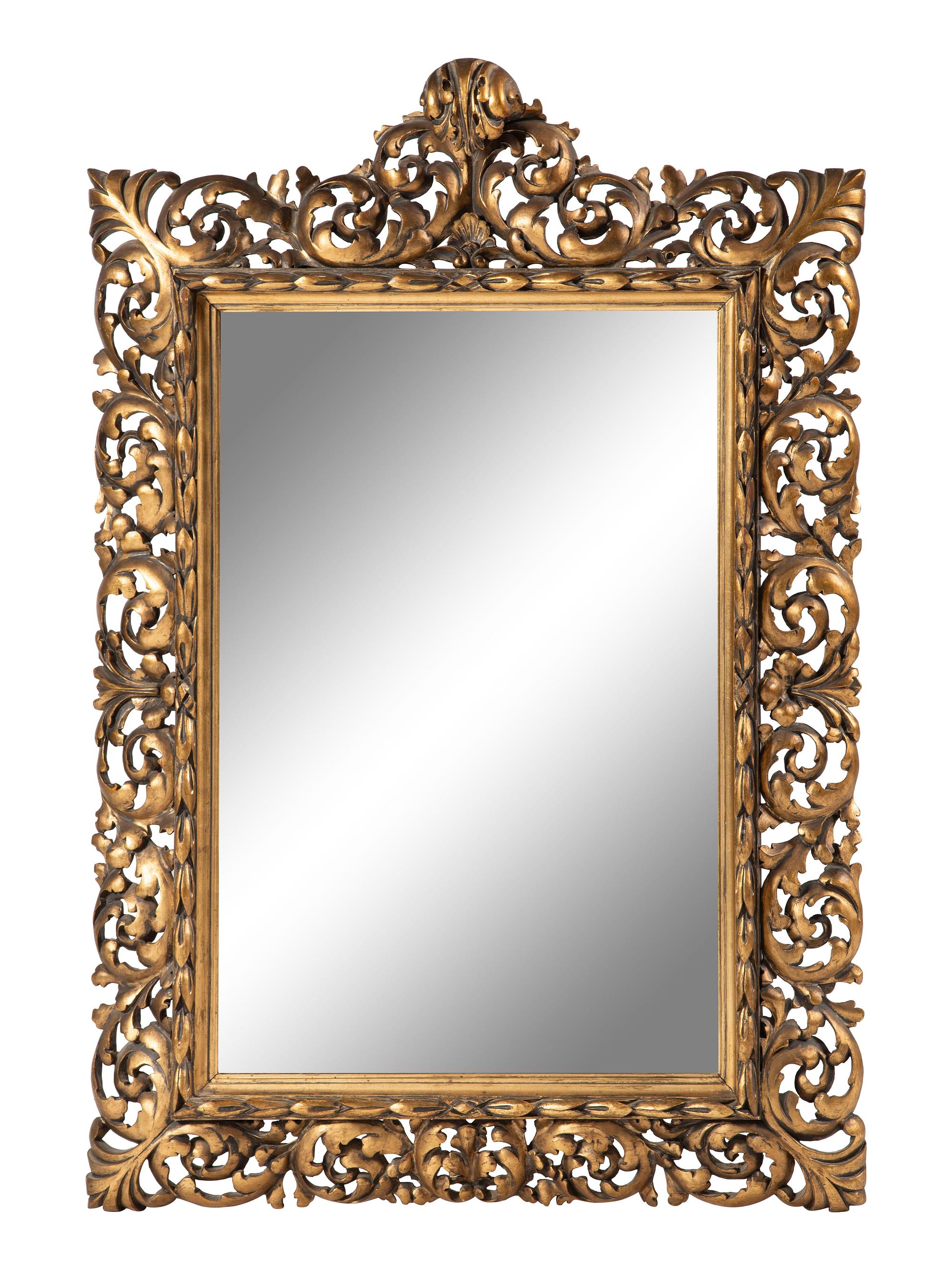 An Italian Baroque Style Giltwood Mirror