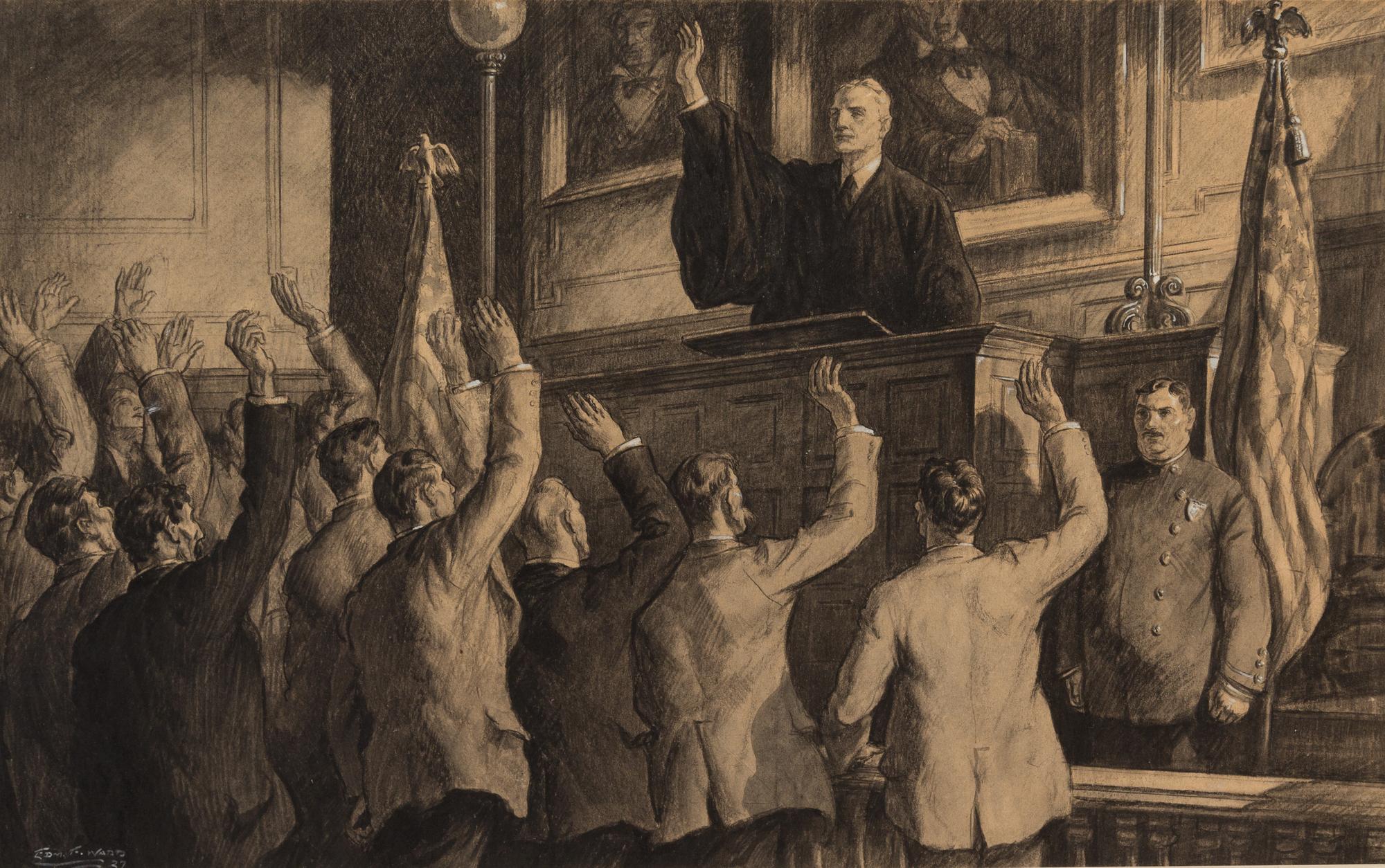 Edmund F. Ward, (American, 1892-1991), Sworn In, 1927