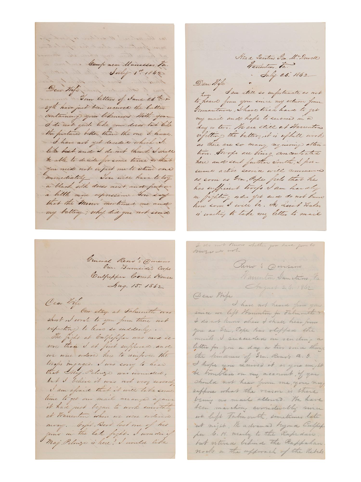 [WESTERN AMERICANA -- CIVIL WAR -- LINCOLN]. Papers of Captain Joseph Claypoole Clark, 4th US Light Artillery, Battery E, WIA Antietam, including frontier and Civil War correspondence, photography, and appointment signed by Lincoln as President.