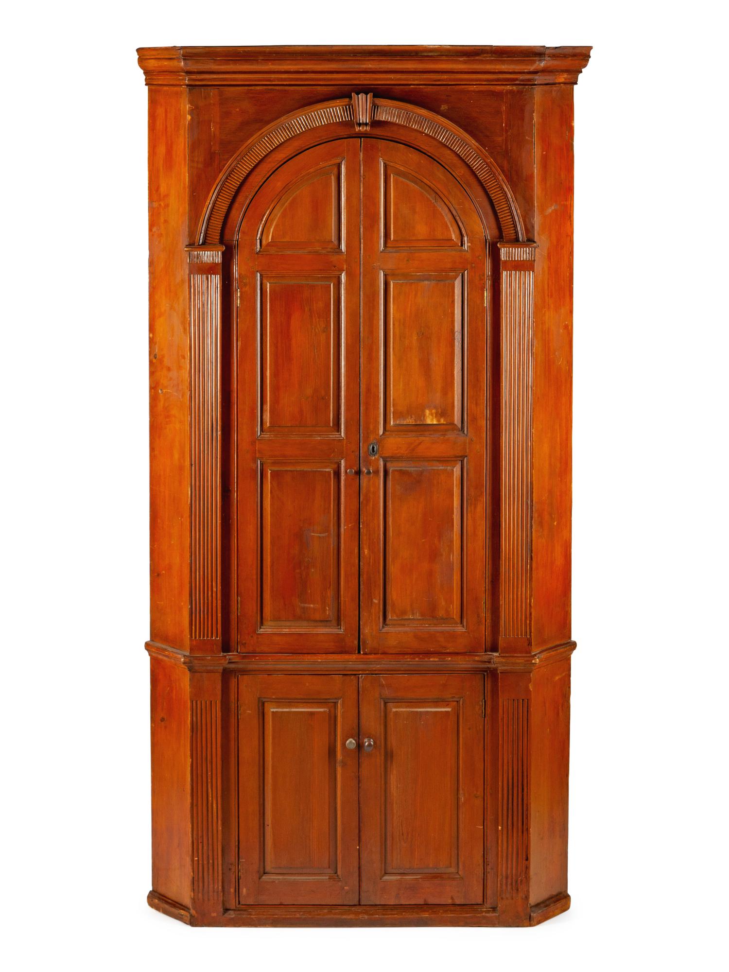 An American Cherry Corner Cupboard