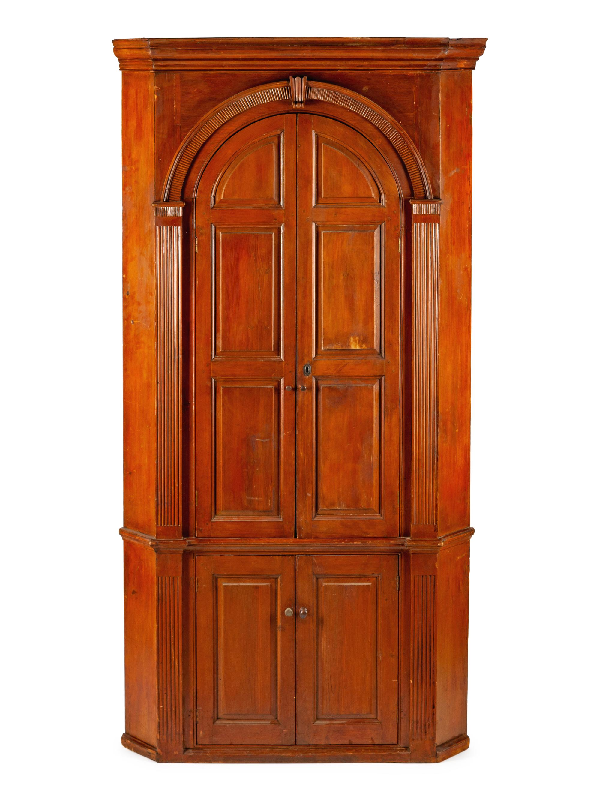 An American Cherry Corner Cupboard