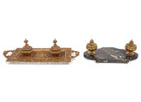 Two French Gilt Bronze Encriers