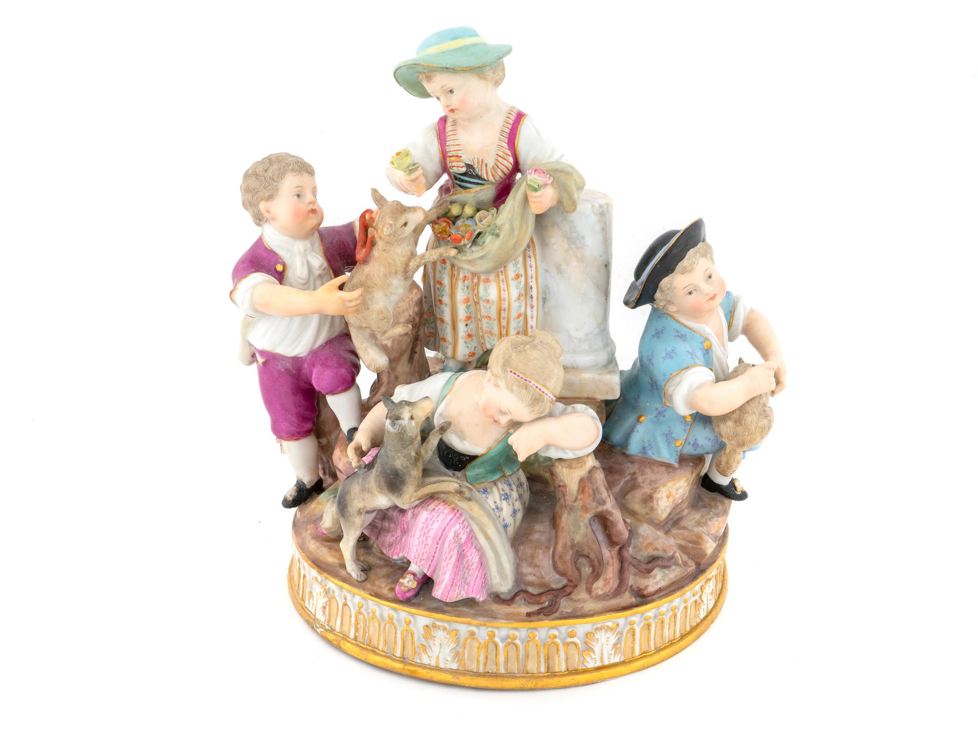 A Meissen Porcelain Group of The Five Shepherd Children — CIRCA 1900