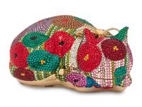 Judith Leiber Floral Sleeping Cat Minaudière, 1984