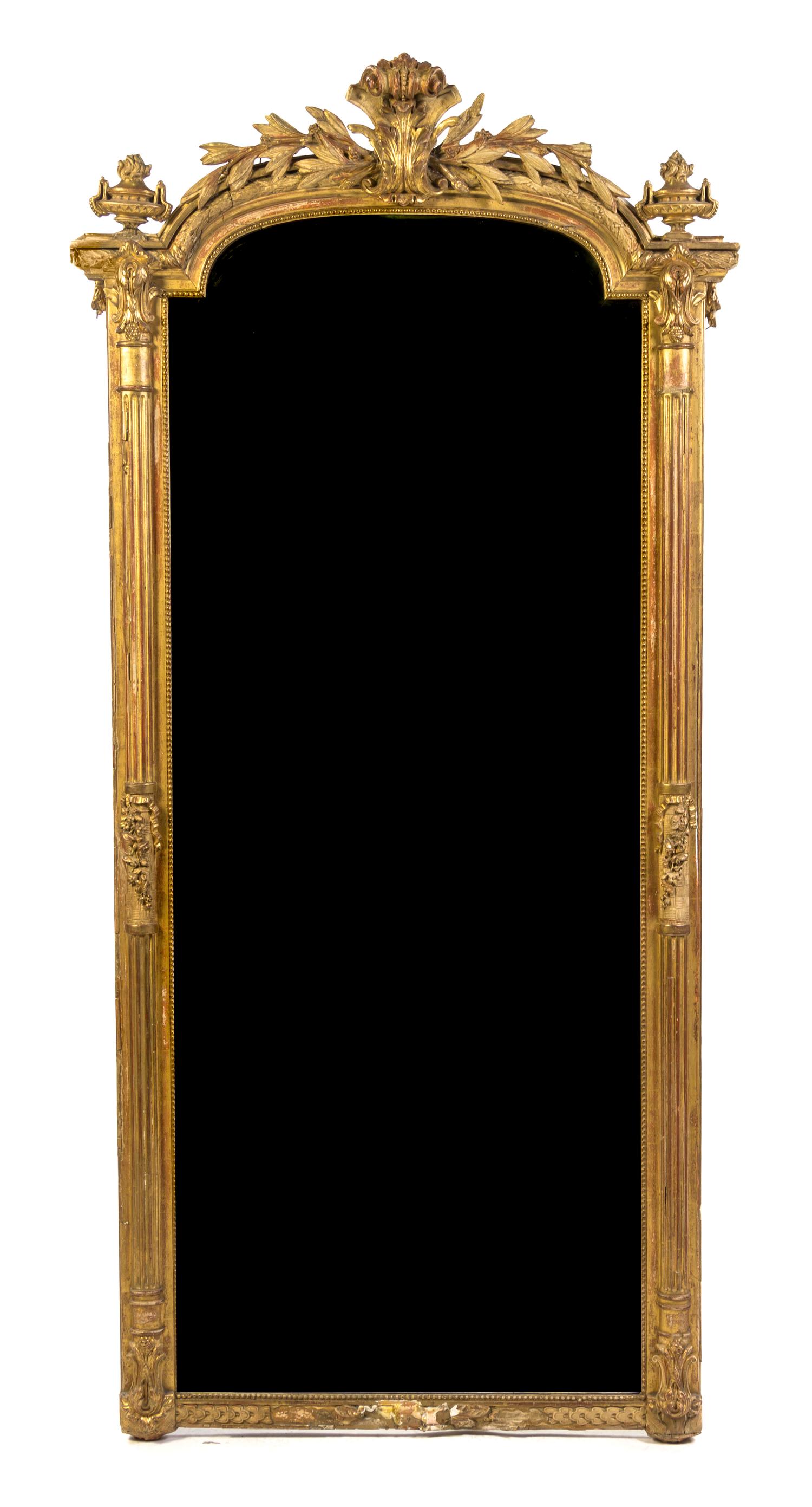 A Victorian Giltwood Pier Mirror, Height 81 x width 39 inches.