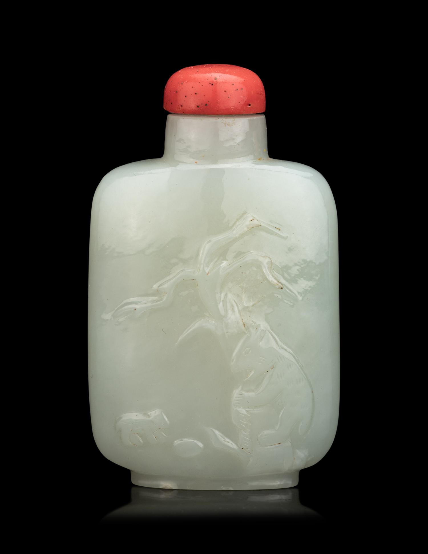 Two Chinese Hardstone Snuff Bottles