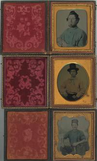 [Ambrotypes and Tintype] Tinted Men in Occupational Shirts