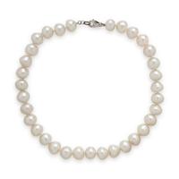 Cultured Pearl and White Gold Necklace