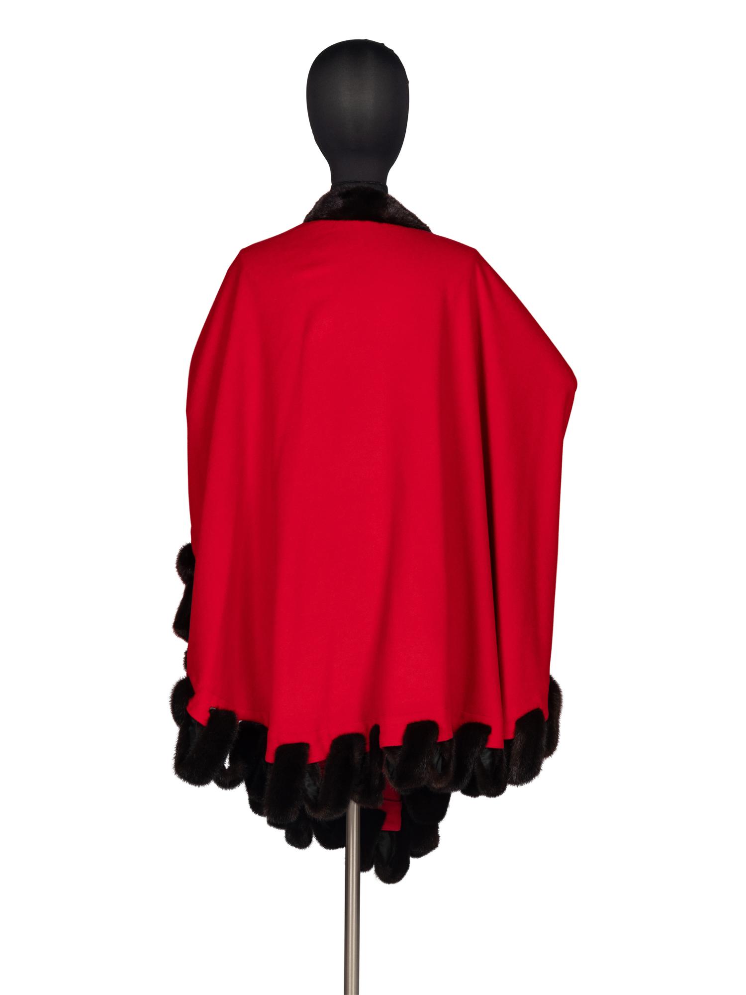 J. Mendel Cape With Looped Mink Trim
