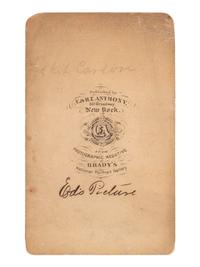 [CARSON, Christopher "Kit" (1809-1868)]. BRADY, Mathew (1822-1896). CDV of Christopher "Kit" Carson. New York: E & H.T. Anthony, ca early 1860s.