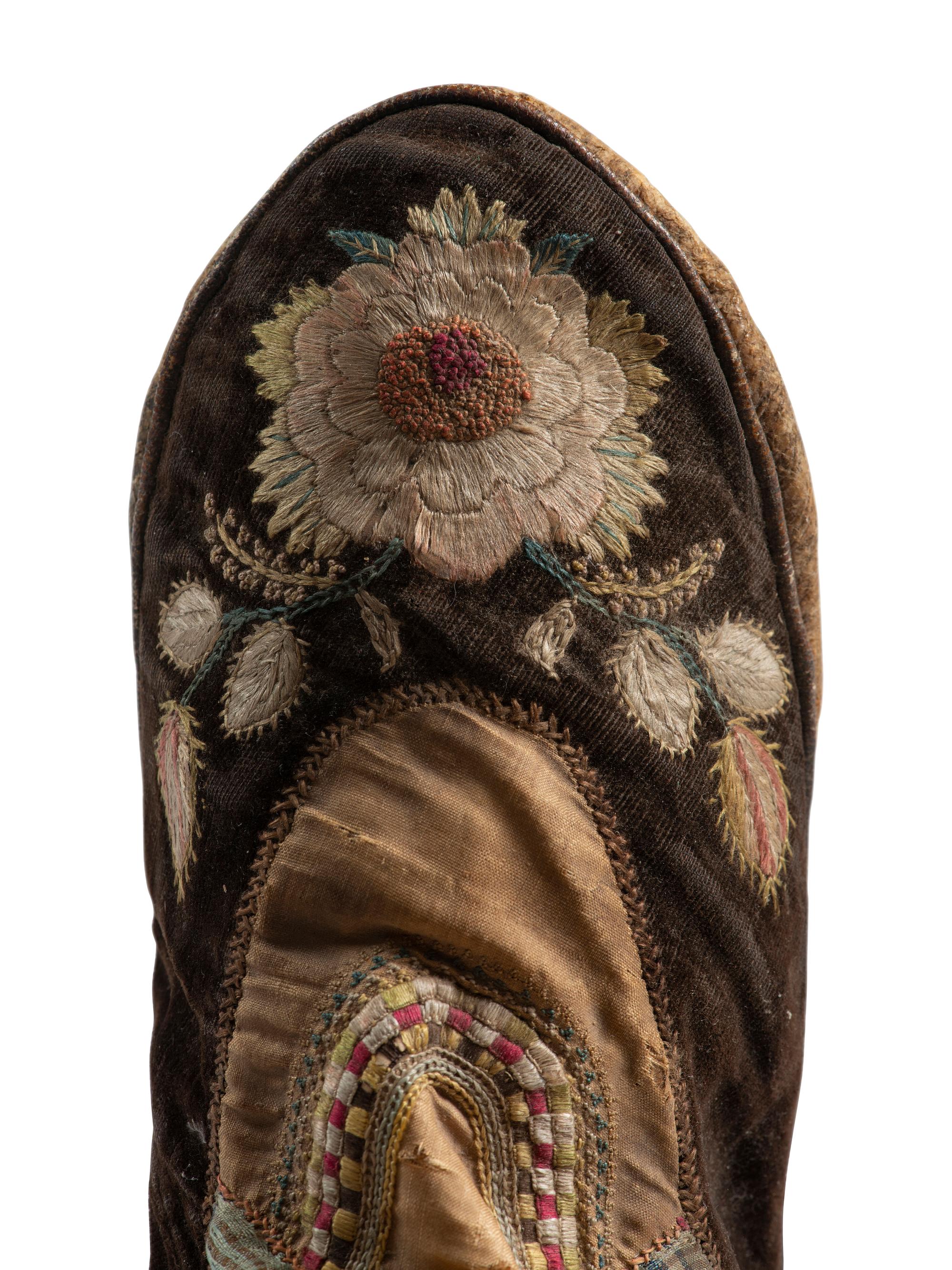 Cree Moosehair Embroidered Boot Moccasins and Vest