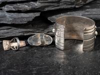 Navajo and Zuni SIlver and Shell Cuff Bracelet and Rings