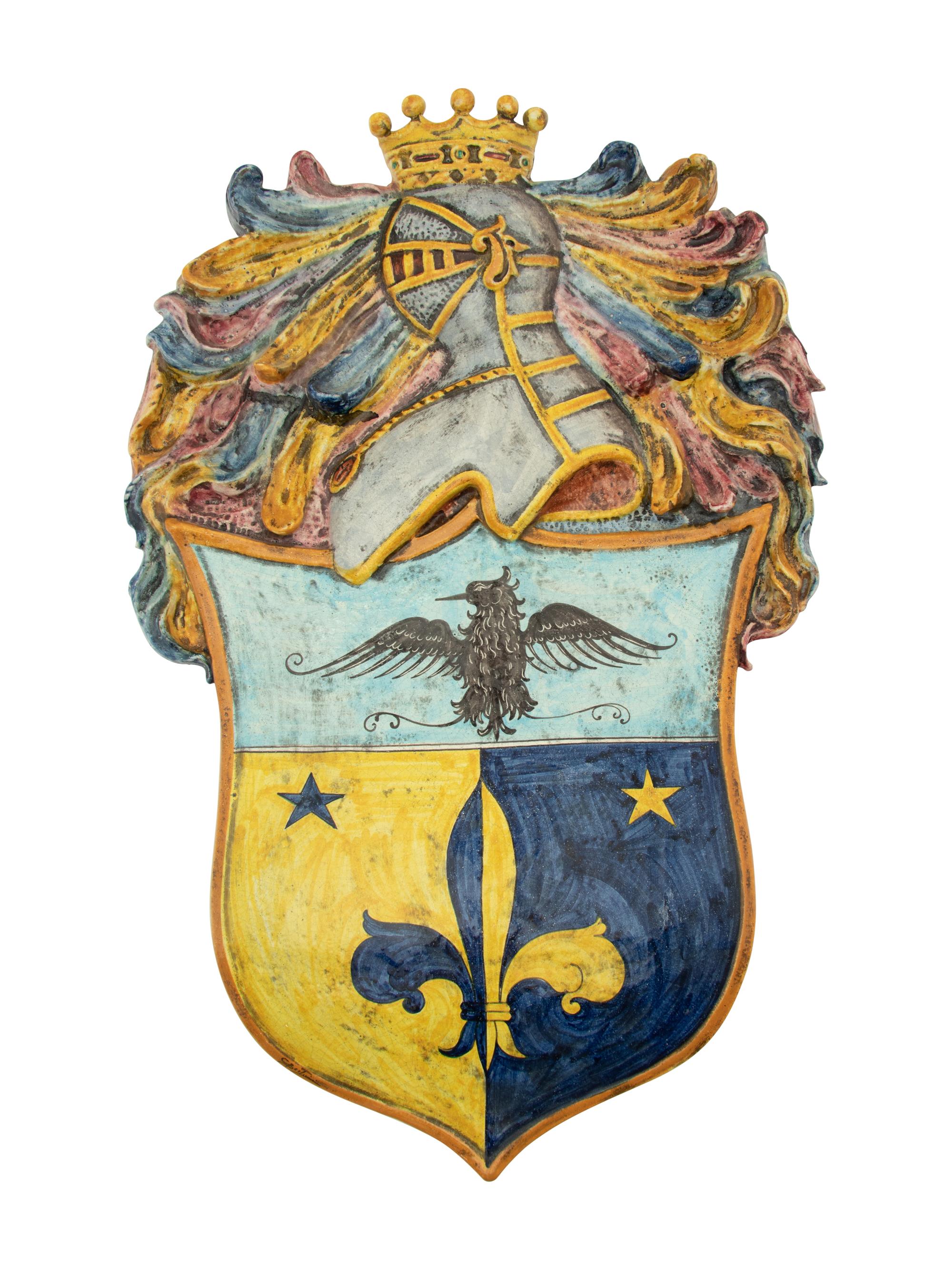 Four Italian Majolica Armorial Plaques