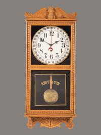 A Victorian Carved Oak Regulator Wall-Clock