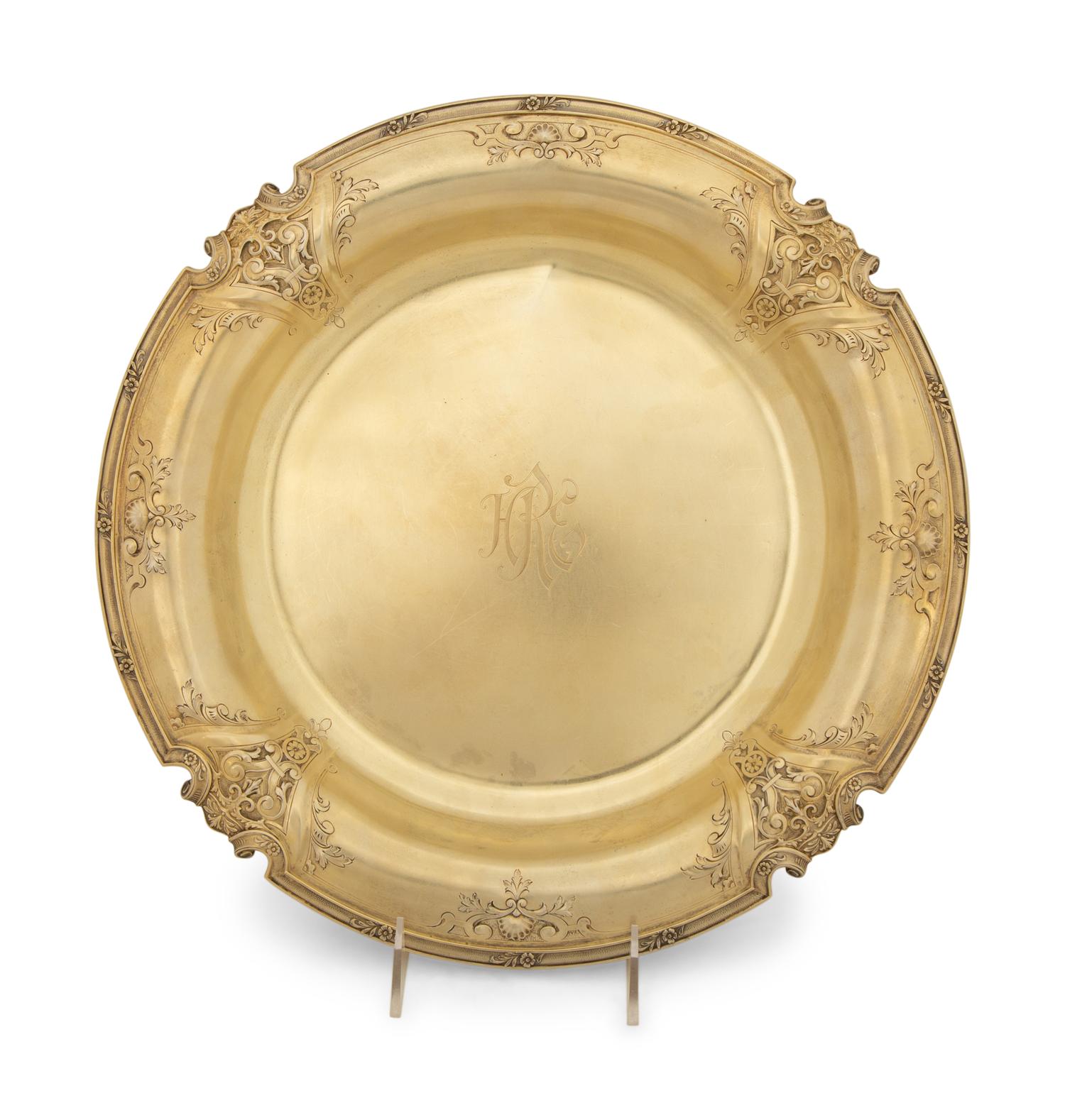 An American Silver Gilt Tray