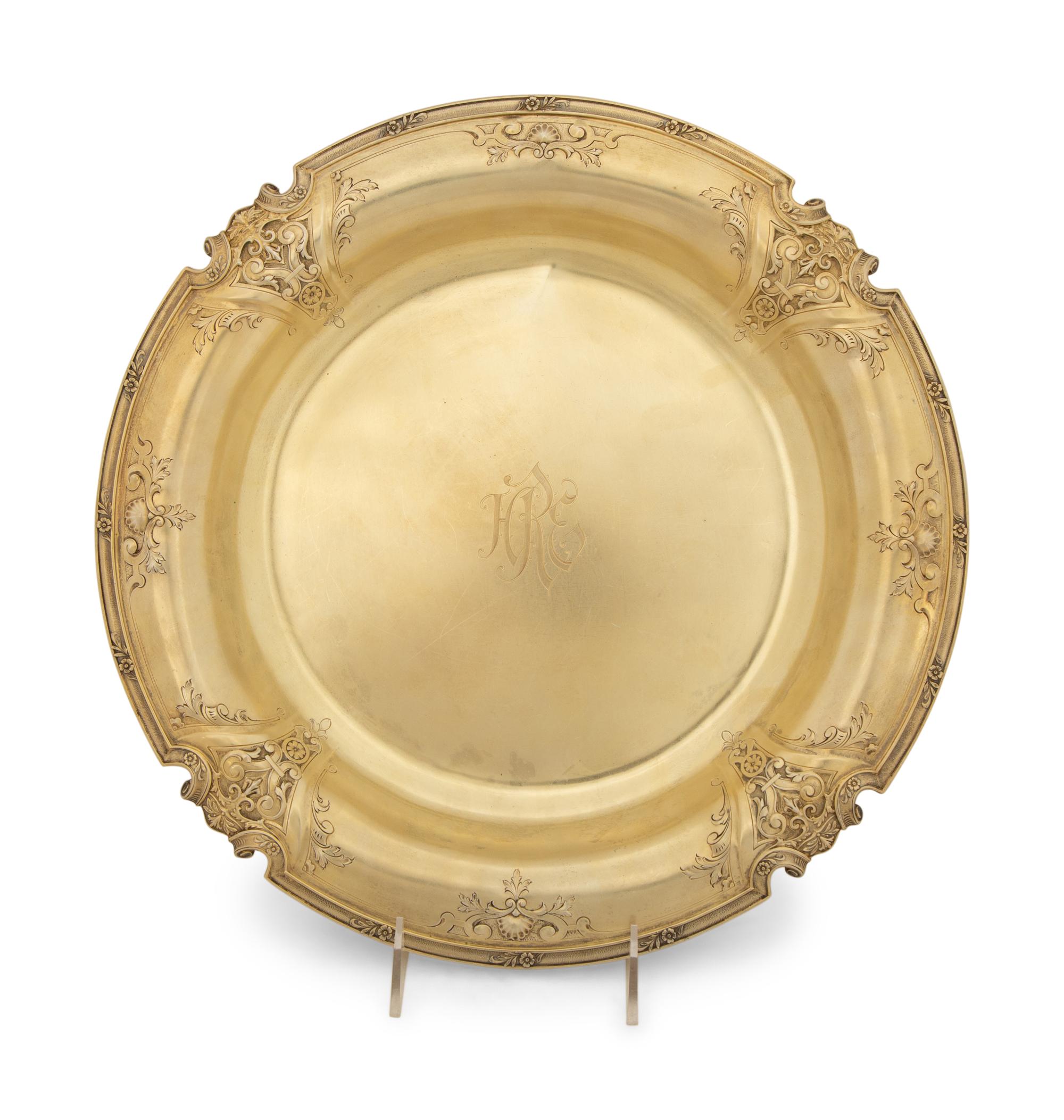 An American Silver Gilt Tray