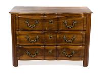 A French Walnut Chest of Drawers, 19TH CENTURY, Height 36 1/2 x width 52 1/2 x depth 26 inches. — 19TH CENTURY,