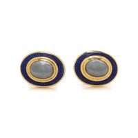 LEO DE VROOMEN, TIFFANY & CO., HEMATITE AND ENAMEL CUFFLINKS