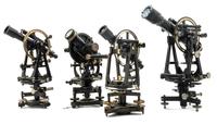 A Group of Four Black Lacquered Theodolites Length of longest scope 11 1/2 inches. — 19TH CENTURY AND LATER