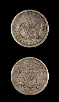 Two United States Seated Liberty $1 Coins