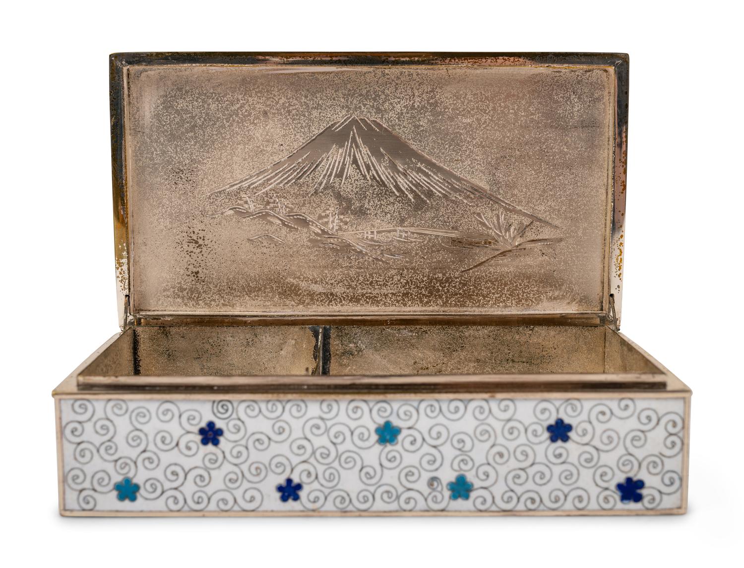 Eight Japanese Cream Ground Cloissoné Enamel Vessels