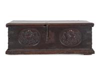 A Continental Iron Mounted Walnut Cassone